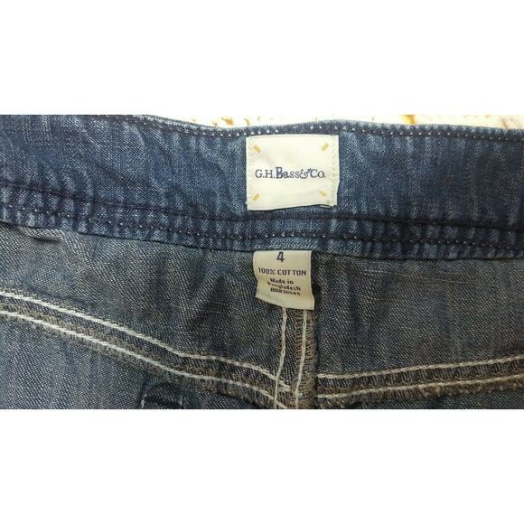 G.H. Bass & Company Denim Jean Skirt Wmns Sz 4 Pockets Cotton Cowboy Cottage - Picture 4 of 5